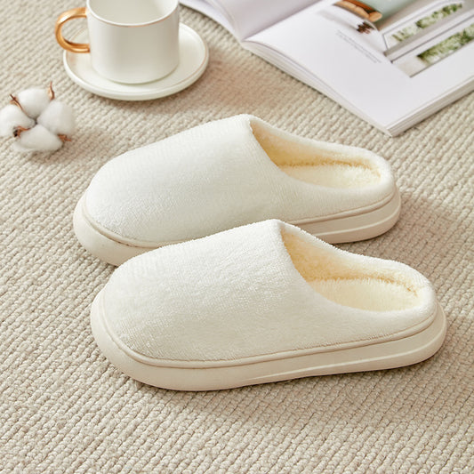 Fleece-lined Thickened Cotton Slippers Platform