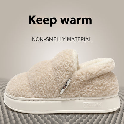 Cotton Slippers Women's Winter Indoor Home Warm Non-slip Windproof Thick Bottom Plush