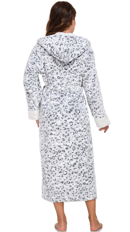 RONGTAI Ladies Long Fleece Bathrobe