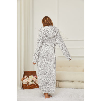 RONGTAI Ladies Long Fleece Bathrobe