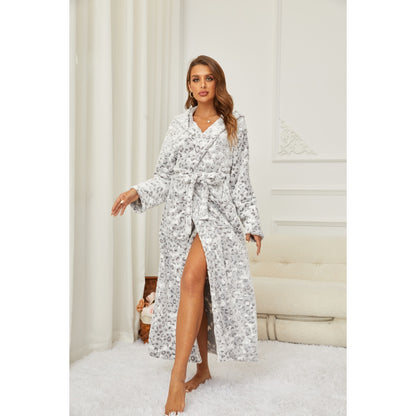 RONGTAI Ladies Long Fleece Bathrobe